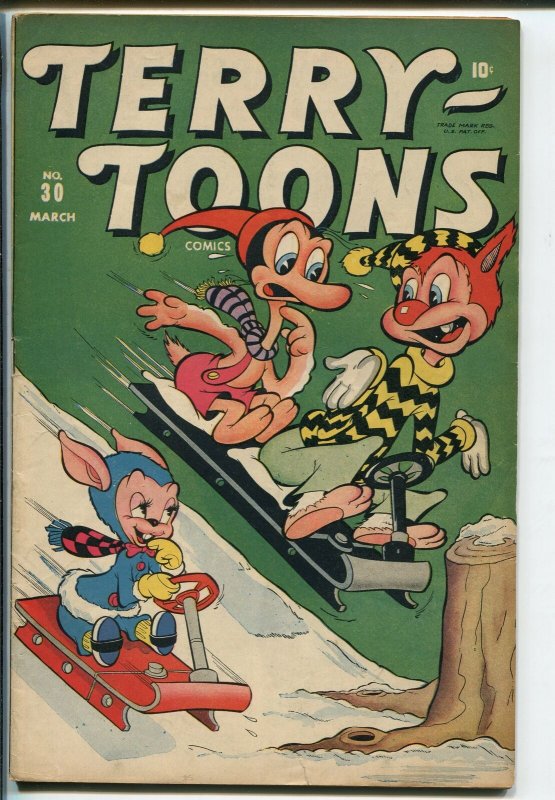 TERRY-TOONS #30 1945-OSCAR PIG-HITLER-WWII-vf minus 