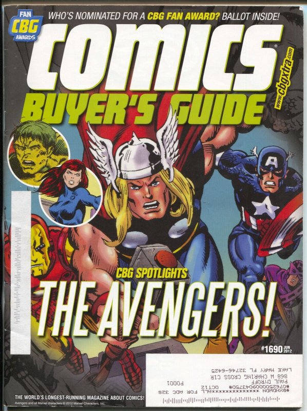 Comics Buyer's Guide #1690 2012-Krause-Avengers-Buy & sell ads-FN