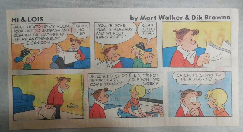 (46) Hi & Lois Sunday Pages by Walker & Brown from 1980 Size: most 5 x 14 inch