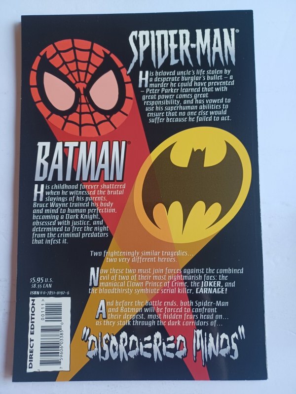 Spider-man Batman Disordered Minds - 1995 - NM