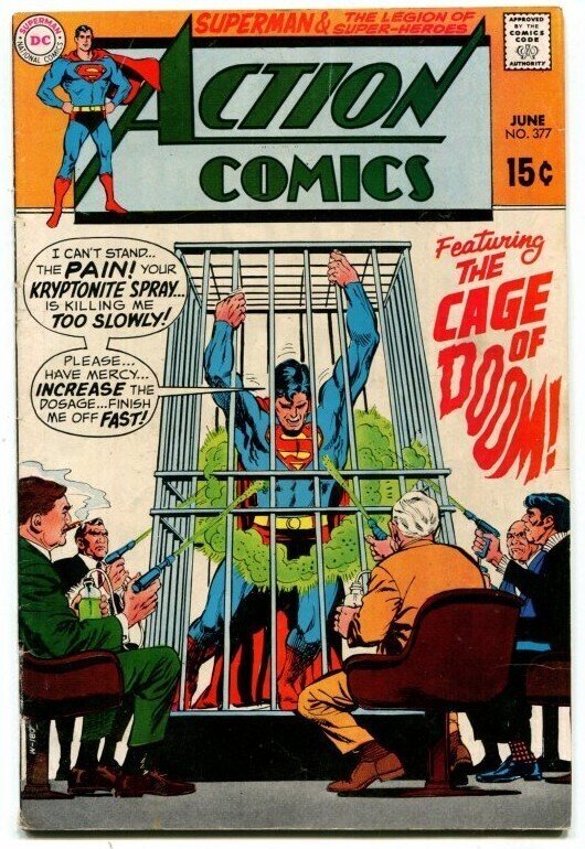 Action Comics #377 (1969) THE CAGE OF DOOM! / ID#550