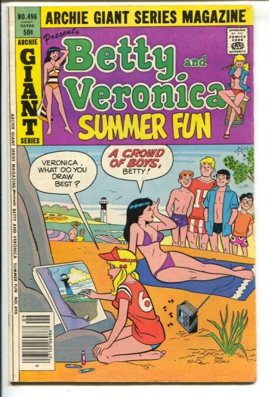 Archie Giant Series #496 1979-Betty and Veronica Summer Fun-Dan DeCarlo swims...