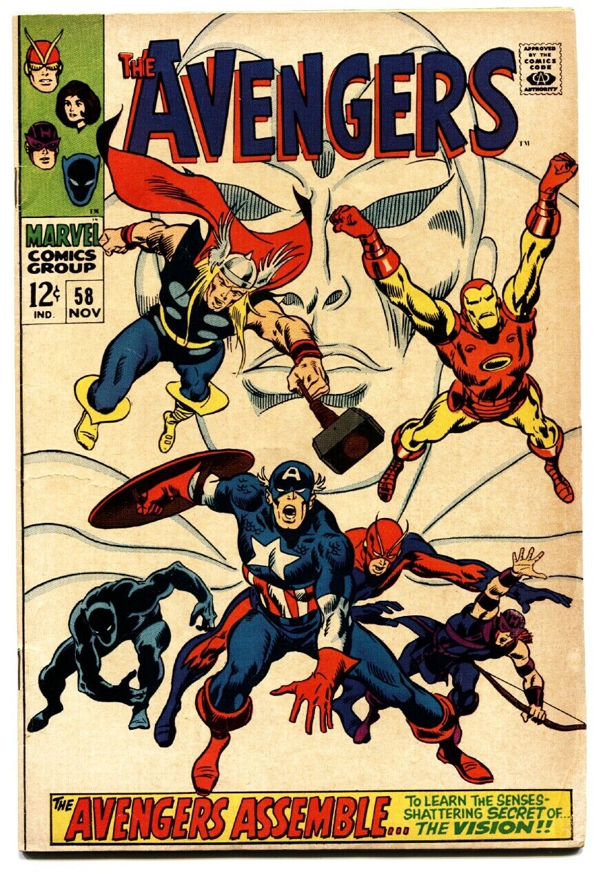 Avengers #58 1968-Vision Origin-Hot Book-Nice Copy