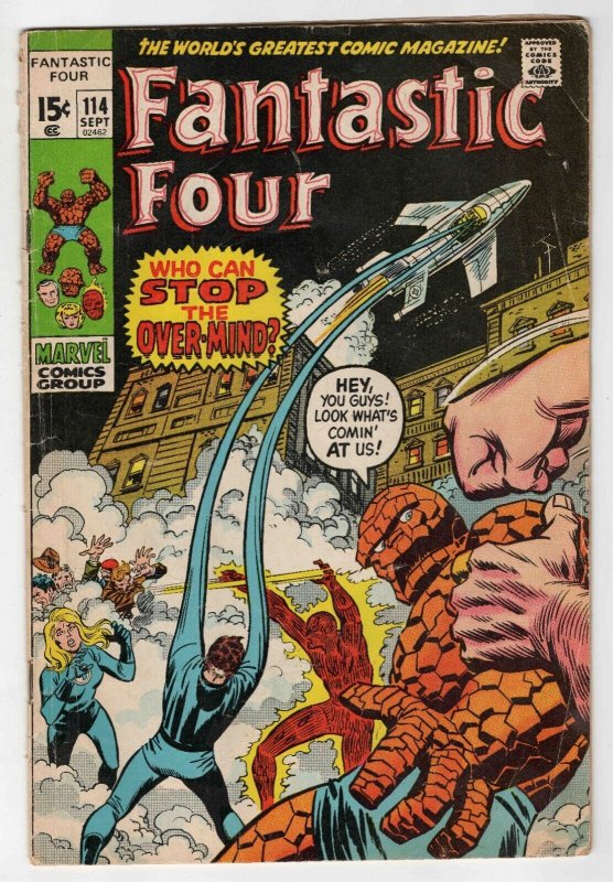 Fantastic Four #114 ORIGINAL Vintage 1971 Marvel Comics 1st Appearance Over-Mind