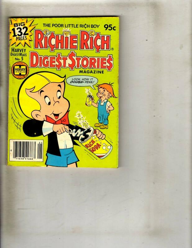 Lot of 9 Richie Rich Digest Stories #2 3 4 5 6 6 7 11 12 WS15