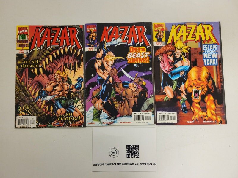 3 Ka-Zar Marvel Comic Books #17 19 20 78 TJ15