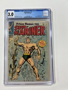 Sub-Mariner 1 CGC 3.0 OW/W Pages Marvel 1968 