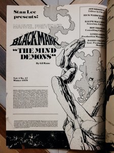 BLACKMARK MARVEL PREVIEW #17 (1979) THE MIND DEMONS Cover By Romas VG+