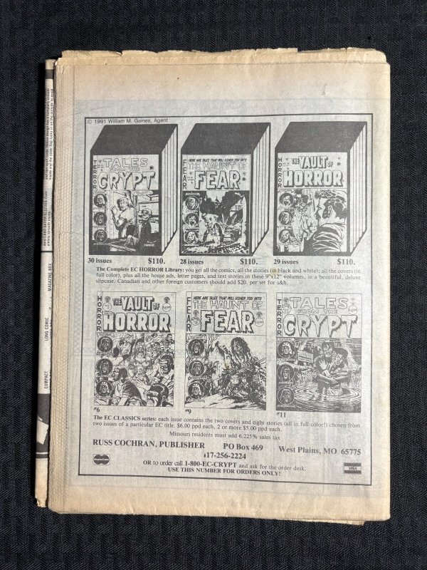 1991 COMICS BUYERS GUIDE Newspaper #945 VG 4.0 Dark Shadows / 1st Batman Appeara