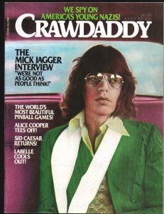 Crawdaddy 8/1976-Mick Jagger-Alice Cooper-Pin ball machines-VG