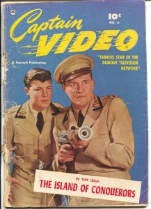 Captain Video #6 1951-Fawcett-George Evans-TV photo cover-A Bomb-G- 