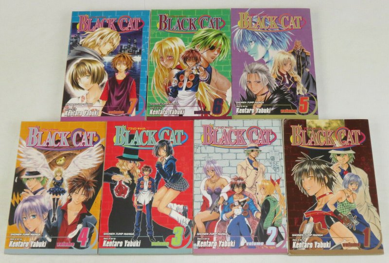 Black Cat #1-7 VF/NM complete set - shonen jump manga - kentaro yabuki viz manga