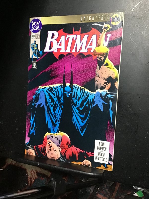 Batman #493 (1993) nightfall part three! Redslash! Zsasz! High-grade! VF/NM Wow!