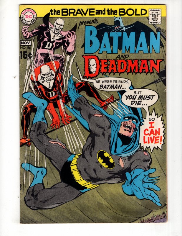 The Brave and the Bold #86 (1969) Neal Adams Cover & Art DEADMAN!  / ID#062-A