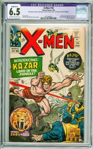 The X-Men #10 (1965) CGC Restored 6.5 1st SA app of Ka-Zar! see description
