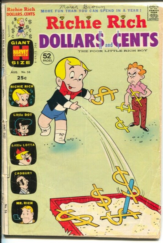 Richie Rich Dollars and Cents #56 1973-Harvey-Little Dot-Little Lotta-extra s...