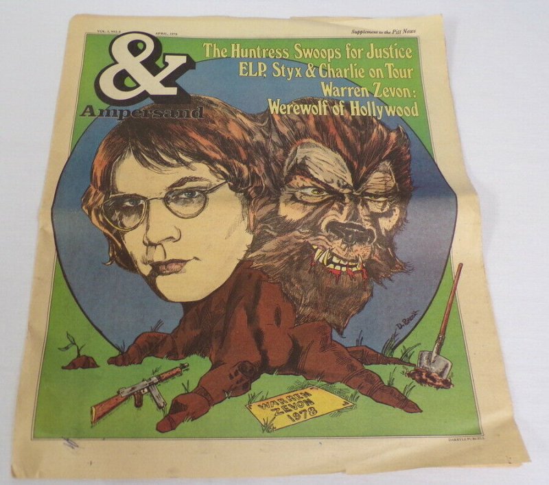 ORIGINAL Vintage 1978 Ampersand Magazine Warren Zevon Batman Huntress 