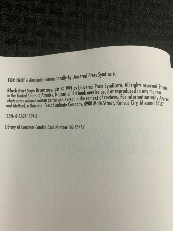 1991 BLACK BART SAYS DRAW by Bill Amend SC FN+ 6.5 Universal Press Syndicate