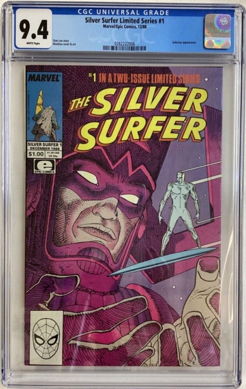 Silver Surfer Limited Series #1 - CGC 9.4 - Marvel/Epic - 1988 - Moebius art!