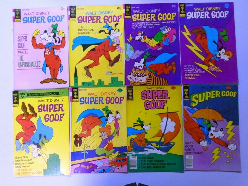 Bronze+Copper Age Disney Whitman+Gold Key Super Goof Comic Lot, 28 Different, VG