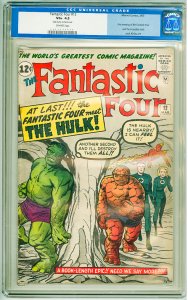 Fantastic Four #12 (1963) CGC 4.5! OW Pages! Date stamp on back cover