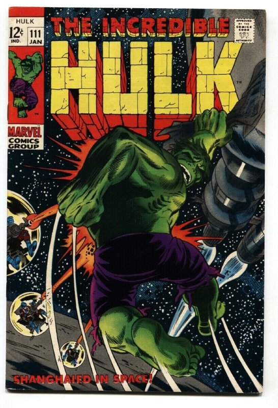 INCREDIBLE HULK #111 comic book 1968-MARVEL COMIC-JOHN SEVERIN VF-