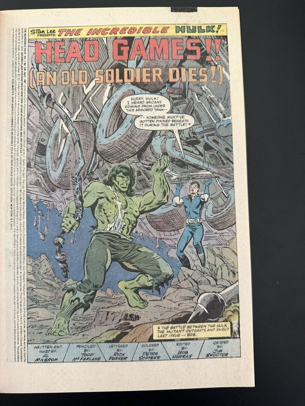 Incredible Hulk #330 VF+ 1st Todd McFarlane on Hulk (Marvel 1987)
