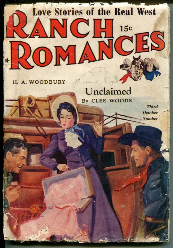 RANCH ROMANCES  10/22/1943-WARNER-WESTERN PULP-LINGERIE-fr/good