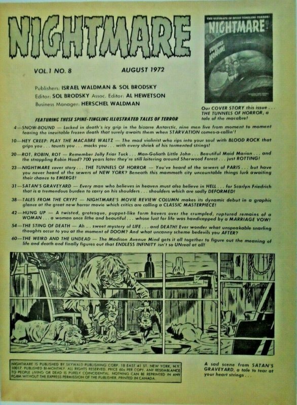 mm Nightmare #8fn+ (Skywald, 1970) Bruce Jones