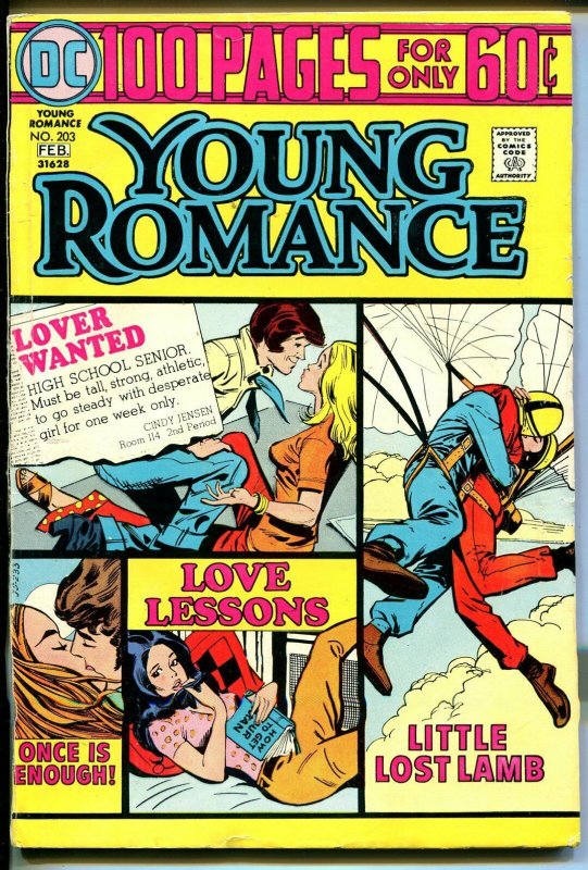 Young Romance #203 1975-DC-Giant Edition-parachute cover-VG