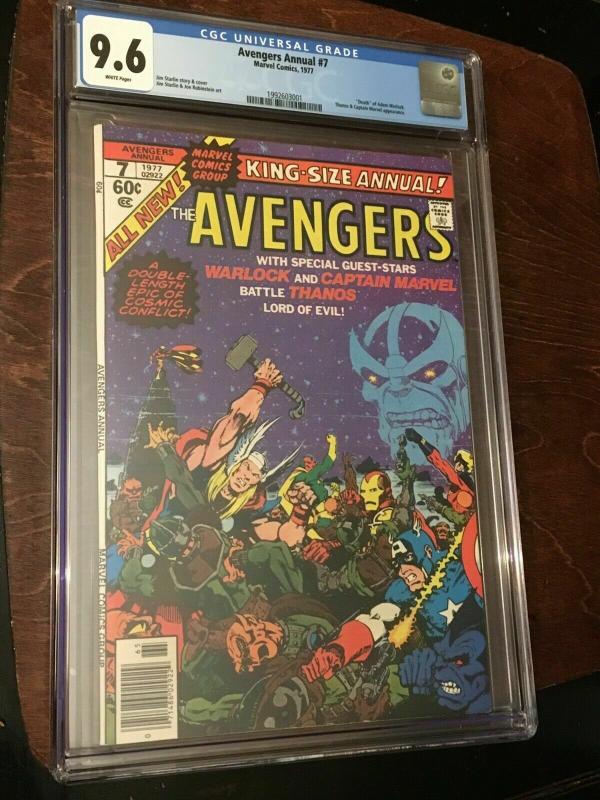 Avengers Annual #7 1977 CGC 9.6 White Death of Adam Warlock Thanos Cover