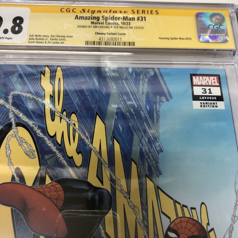 Amazing Spider-Man (2023) # 31 (CGC 9.8 SS) Signed Jim Cheung * Wells * Census=1