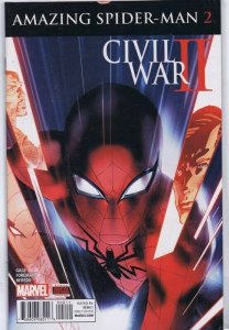 Civil War II Spiderman #2 ORIGINAL Vintage 2016 Marvel Comics 