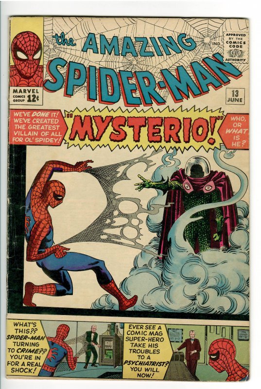 AMAZING SPIDER-MAN 13 VG+ 4.5 1st APPEARNCE MYSTERIO;SHARP!!