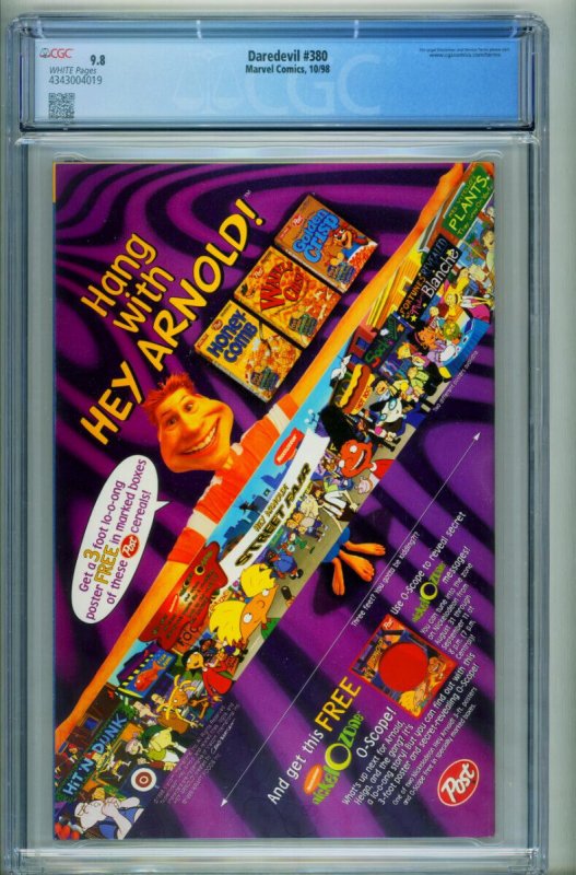 Daredevil #380  1998 - Marvel -CGC 9.8 - Comic Book-4343004019