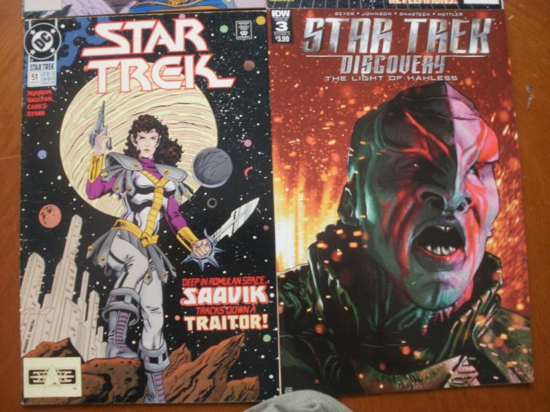 4 STAR TREK Comic #51 (Saavik) The Next Generation #1 #44 (Reunion) Discovery #3