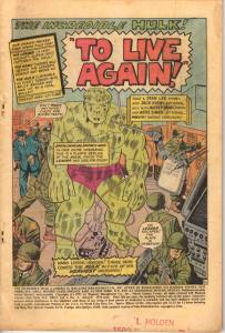 Incredible Hulk ANNUAL # 3 Coverless Marvel Comic Book Stan Lee Jack Kirby YY1