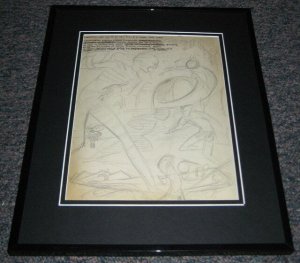 Carl Pfeufer 1942 Human Torch Sub Mariner Framed Sketch Official Reproduction