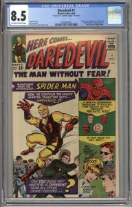 Daredevil 1 CGC 8.5 Signed Stan Lee! 