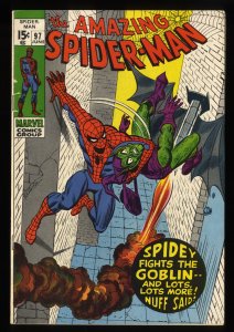 Amazing Spider-Man #97 VF- 7.5 Drug Issue! Green Goblin! No CCA!