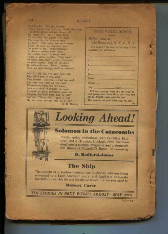 Argosy All-Story Weekly-Pulp-5/13/1933-Ralph Milne Farley