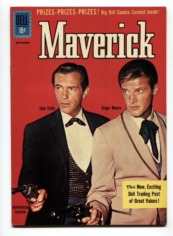 MAVERICK #16 1961-DELL-JACK KELLY-ROGER MOORE-TV SERIES PHOTO COVER-VF+