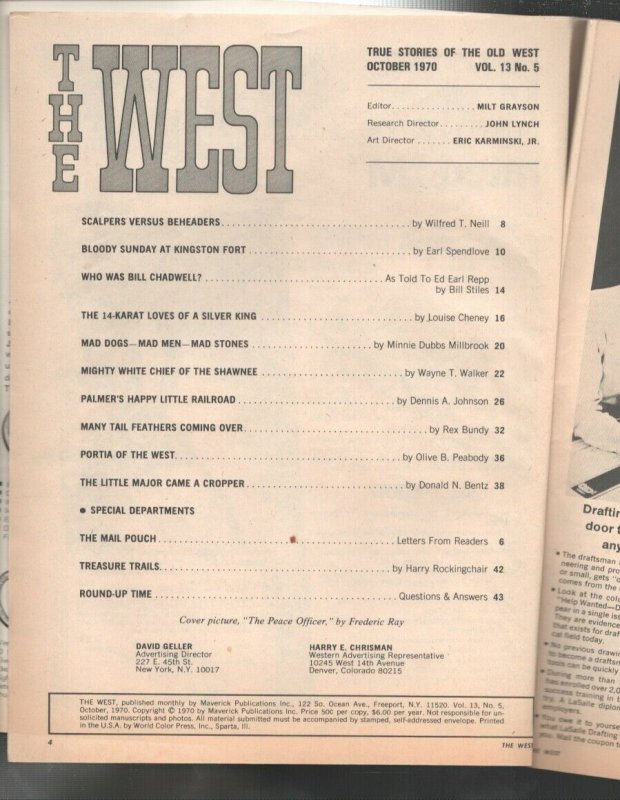 The West Magazine October 1970- Scalpers vs Beheaders