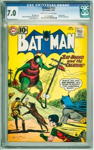 Batman #143 (1961) CGC 7.0! OWW Pages!