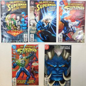 Adventures Superman Lot 5 #543, 545, 548, 552, 553 1997 DC 1st Print Comic Books