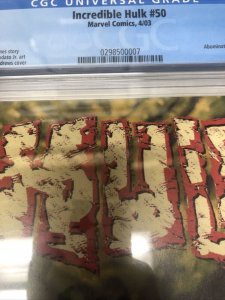 Incredible Hulk (2003) # 50 (CGC 9.2) Bruce Jones • Mike Deodato Jr. • Andrews