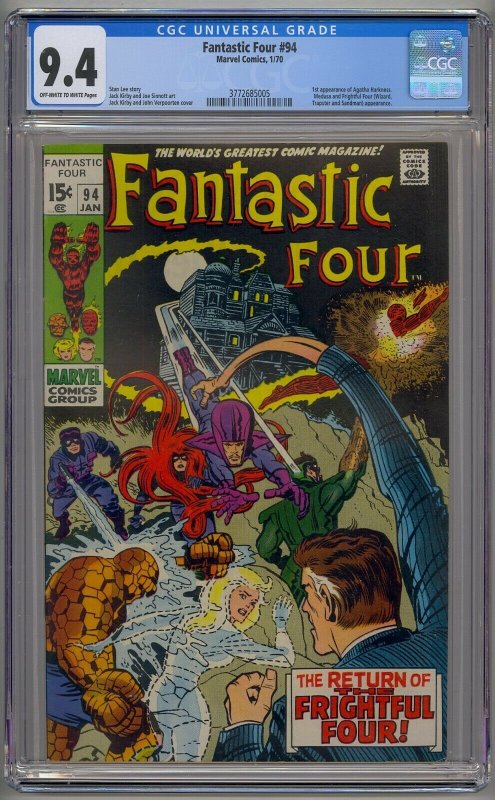 FANTASTIC FOUR #94 CGC 9.4 1ST AGATHA HARKNESS