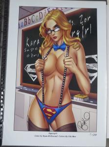 SIGNED Ryan M. Kincaid Supergirl Cheesecake Print!  13x19 NM Superman