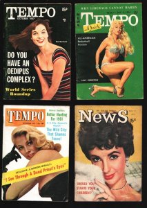 Tempo-Tabloid Weekly Mini Mag Lot of 4-Lilly Christine-Liz Taylor-Anita Ekber...