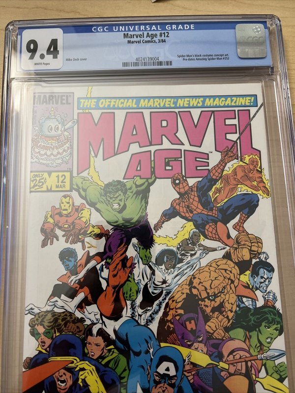 Marvel Age #12 CGC 9.4 Spider-Man Black Costume Concept Art